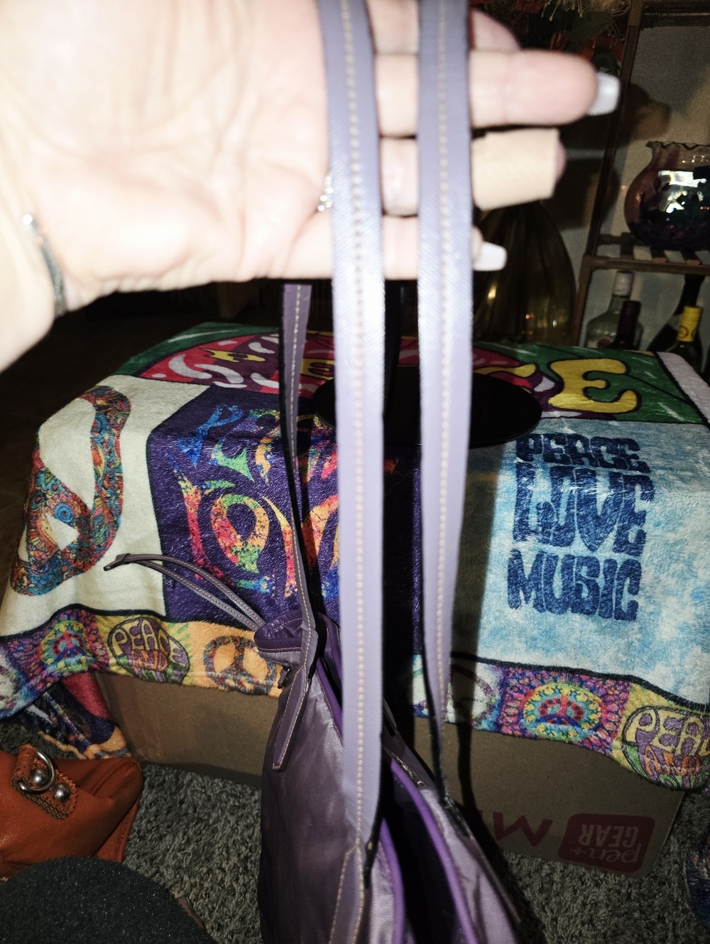 Prada Tessuto Purple Nylon Tote Bag with Logo - Picture 6 of 12